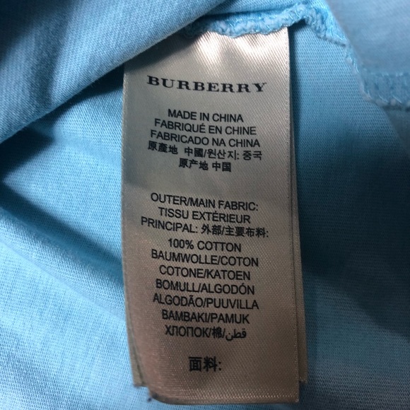 Baby Blue Burberry T-Shirt Retail $175 - Picture 4 of 4